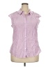 Talbots 100% Cotton Stripes Pink Sleeveless Button-Down Shirt Size 20 - photo 1