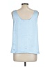 Ann Taylor LOFT 100% Polyester Blue Sleeveless Top Size L - photo 2
