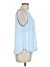 Ann Taylor LOFT 100% Polyester Blue Sleeveless Top Size L - photo 4