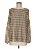 Calvin Klein 100% Polyester Houndstooth Tan Long Sleeve Blouse Size M - photo 1