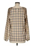 Calvin Klein 100% Polyester Houndstooth Tan Long Sleeve Blouse Size M - photo 2