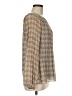 Calvin Klein 100% Polyester Houndstooth Tan Long Sleeve Blouse Size M - photo 4