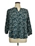 Monday Fun Teal 3/4 Sleeve Blouse Size 1X - photo 1