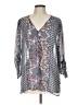 Harlow Zee 100% Polyester Paisley Gray 3/4 Sleeve Blouse Size L - photo 1
