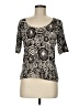 Talbots Floral Graphic Brown Black Silk Pullover Sweater Size M - photo 1