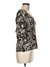 Talbots Floral Graphic Brown Black Silk Pullover Sweater Size M - photo 4