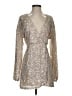 Princess Polly 100% Polyester Metallic Silver Cocktail Dress Size 4 - photo 1