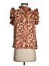 THML 100% Polyester Orange Short Sleeve Blouse Size XS - photo 1