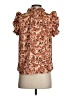THML 100% Polyester Orange Short Sleeve Blouse Size XS - photo 2