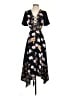 ASOS 100% Polyester Floral Polka Dots Black Casual Dress Size 4 - photo 1