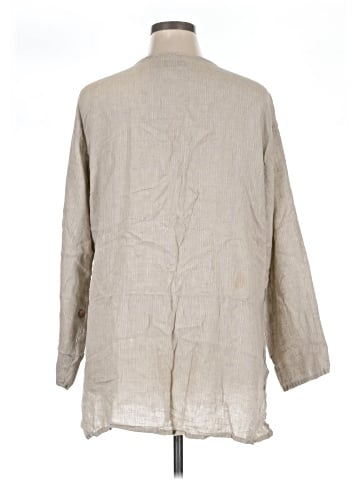 Flax 3/4 Sleeve Button-Down Shirt (view 2)