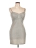 Lily Rose Metallic Silver Cocktail Dress Size L - photo 1