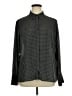 Express 100% Recycled Polyester Houndstooth Black Long Sleeve Blouse Size XL - photo 1