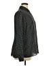 Express 100% Recycled Polyester Houndstooth Black Long Sleeve Blouse Size XL - photo 4