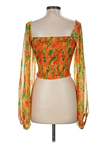 Caroline Constas Long Sleeve Silk Top (view 2)
