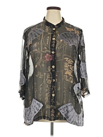 Citron 3/4 Sleeve Button-Down Shirt (view 1)
