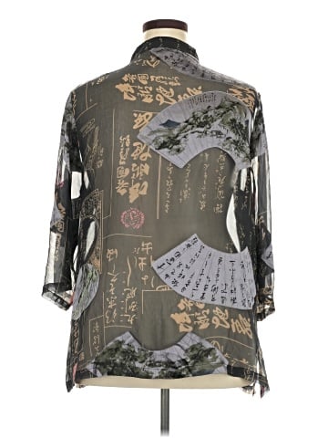 Citron 3/4 Sleeve Button-Down Shirt (view 2)