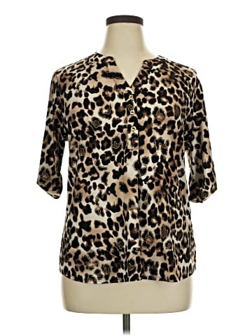 Anne Klein Short Sleeve Blouse (view 1)