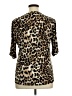 Anne Klein Animal Print Brown Short Sleeve Blouse Size XL - photo 2