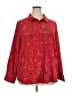 Basic Editions Paisley Red Long Sleeve Blouse Size 2X - photo 1