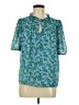 J.Crew 100% Polyester Teal Short Sleeve Blouse Size M - photo 1