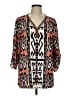 Chico's Print Orange 3/4 Sleeve Blouse Size Lg (2) - photo 1