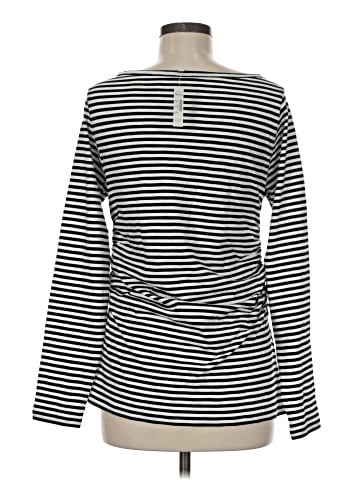 Madewell Striped Ruched Crewneck Long-Sleeve Tee in Soft Slub (view 2)