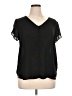 Philosophy Republic Clothing 100% Polyester Black Short Sleeve Blouse Size XL - photo 1