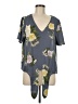 Nine Britton 100% Polyester Gray Short Sleeve Blouse Size M - photo 1