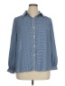 Max Studio 100% Polyester Polka Dots Blue Long Sleeve Blouse Size 1X - photo 1