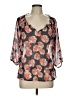 Old Navy 100% Polyester Black 3/4 Sleeve Blouse Size L - photo 1
