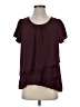 Hazel 100% Polyester Burgundy Short Sleeve Blouse Size S - photo 1