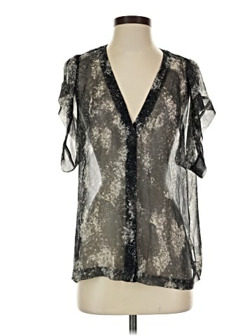 7 For All Mankind Short Sleeve Silk Top (view 1)