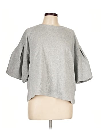 Madewell Heathered Raglan Puff-Sleeve Sweatshirt (view 1)