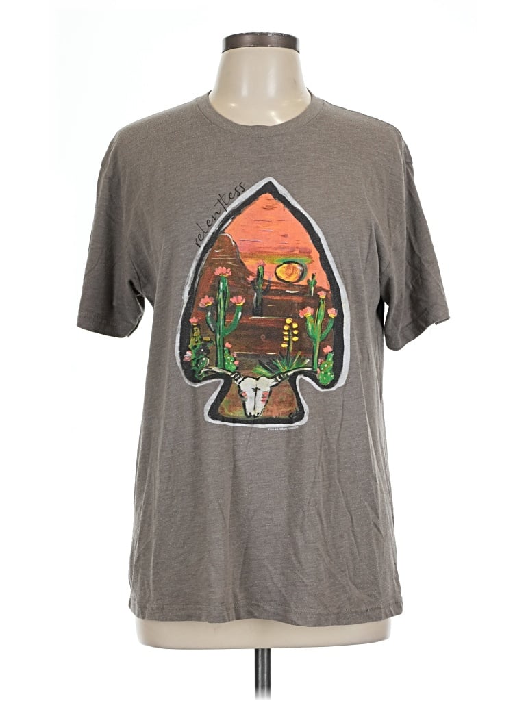 Pre-owned Texas True Threads Short Sleeve T-shirt In Brown