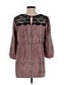 Motherhood 100% Polyester Pink Brown 3/4 Sleeve Blouse Size Sm Maternity - photo 2