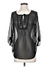 Express 100% Polyester Black 3/4 Sleeve Blouse Size XS - photo 1