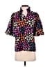 THML 100% Polyester Floral Black Short Sleeve Blouse Size S - photo 1