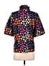 THML 100% Polyester Floral Black Short Sleeve Blouse Size S - photo 2