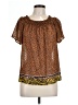 DR2 100% Polyester Animal Print Orange Short Sleeve Blouse Size L - photo 1