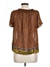 DR2 100% Polyester Animal Print Orange Short Sleeve Blouse Size L - photo 2