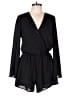 Illa Illa 100% Polyester Solid Black Romper Size L - photo 1