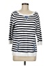 Talbots Outlet 100% Cotton Stripes White Pullover Sweater Size M - photo 1