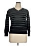 St. John's Bay 100% Cotton Stripes Gray Pullover Sweater Size XL - photo 1