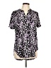 Cato Animal Print Purple Short Sleeve Blouse Size L - photo 1