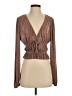 Zara 100% Polyester Brown Long Sleeve Blouse Size S - photo 1