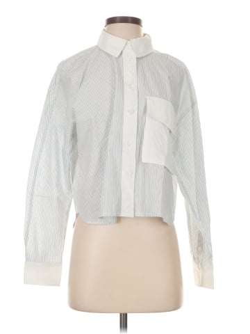 Madewell Flap-Pocket Crop Button-Up Shirt in Poplin (view 1)
