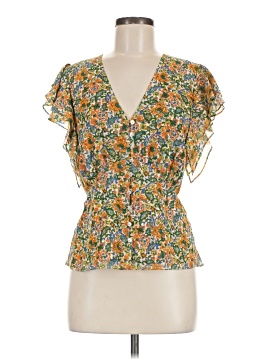 Veronica Beard Short Sleeve Silk Top