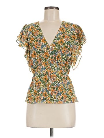 Veronica Beard Short Sleeve Silk Top (view 1)