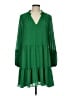 CeCe 100% Polyester Solid Green Casual Dress Size L - photo 1